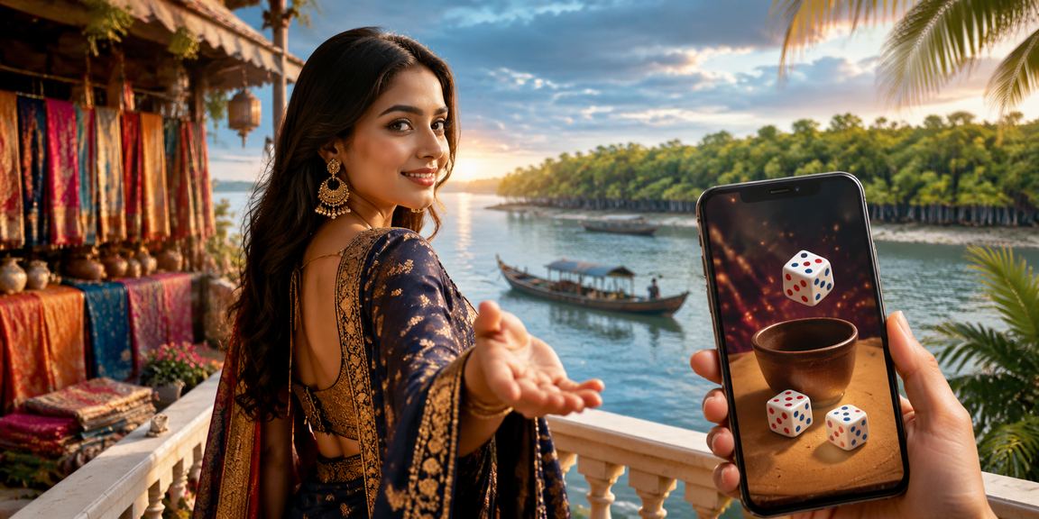 সুন্দরবনের কাছে মোবাইলে অনলাইন গেম খেলছেন একজন বাংলাদেশি